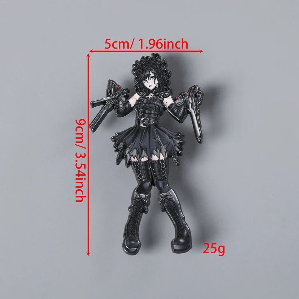 Goth Punk Girl Halloween Horror BIG Enamel Pin-ONLY ONE